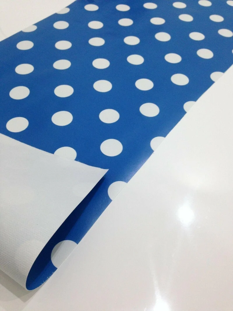Spotted Wipe clean Tablecloth oilcloth vinyl PVC Spot polka dot 140cm wide M40