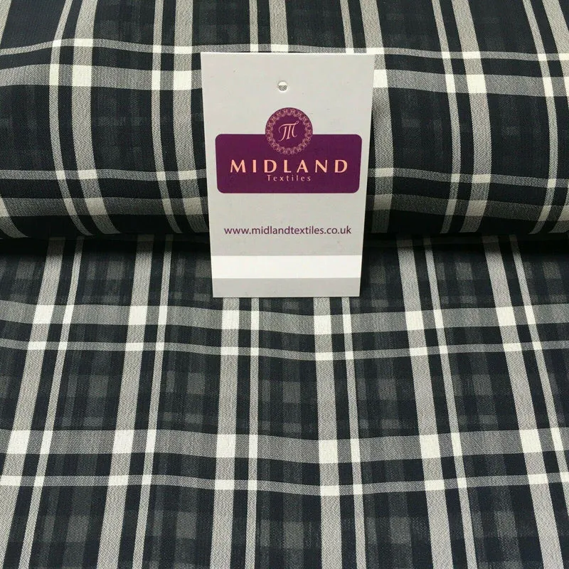 Georgette Tartan Checked Crepe Chiffon Fabric 110 cm MK1181 Mtex