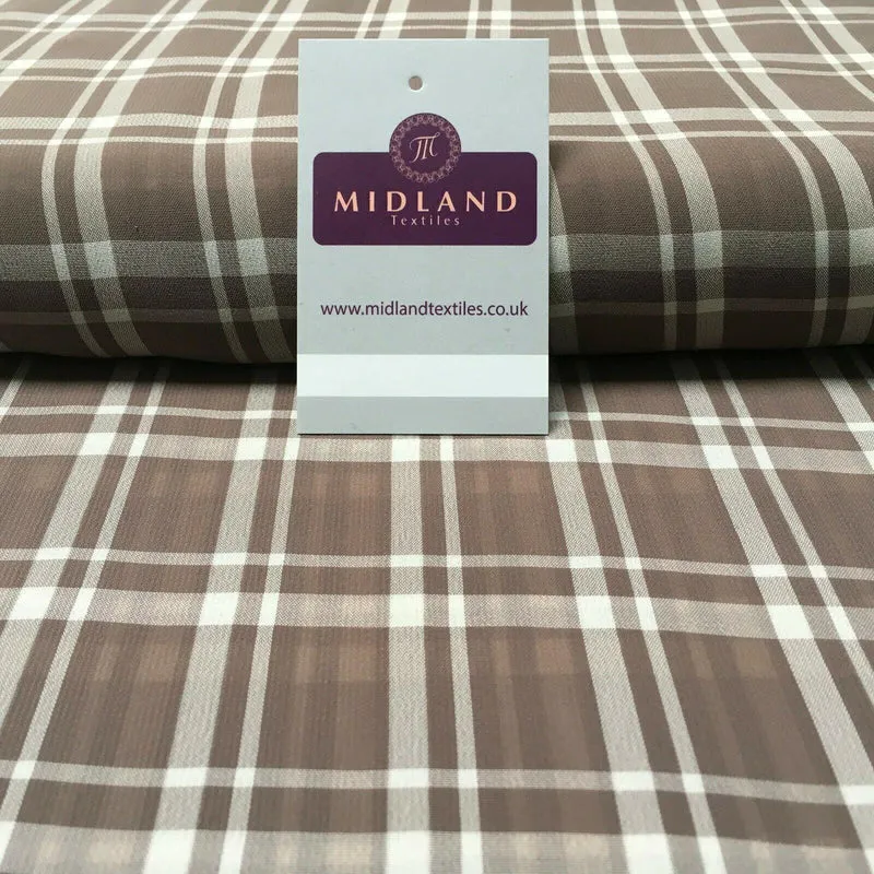 Georgette Tartan Checked Crepe Chiffon Fabric 110 cm MK1181 Mtex