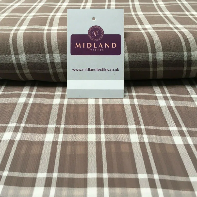 Georgette Tartan Checked Crepe Chiffon Fabric 110 cm MK1181 Mtex