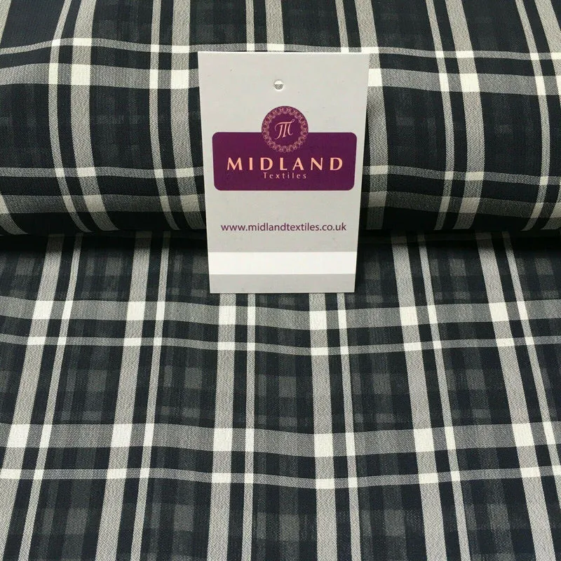 Georgette Tartan Checked Crepe Chiffon Fabric 110 cm MK1181 Mtex