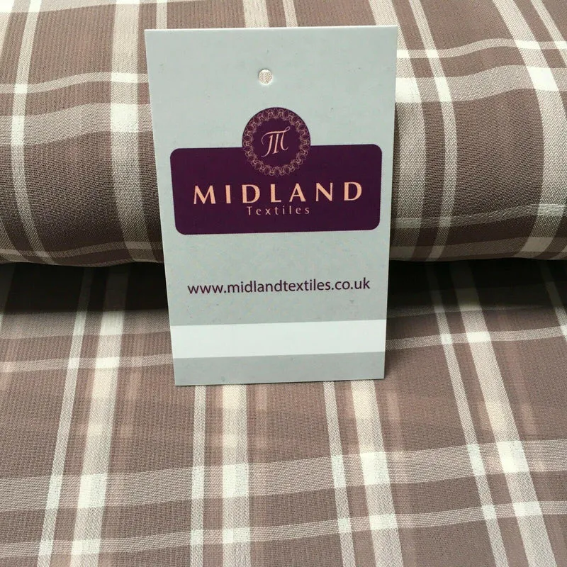 Georgette Tartan Checked Crepe Chiffon Fabric 110 cm MK1181 Mtex
