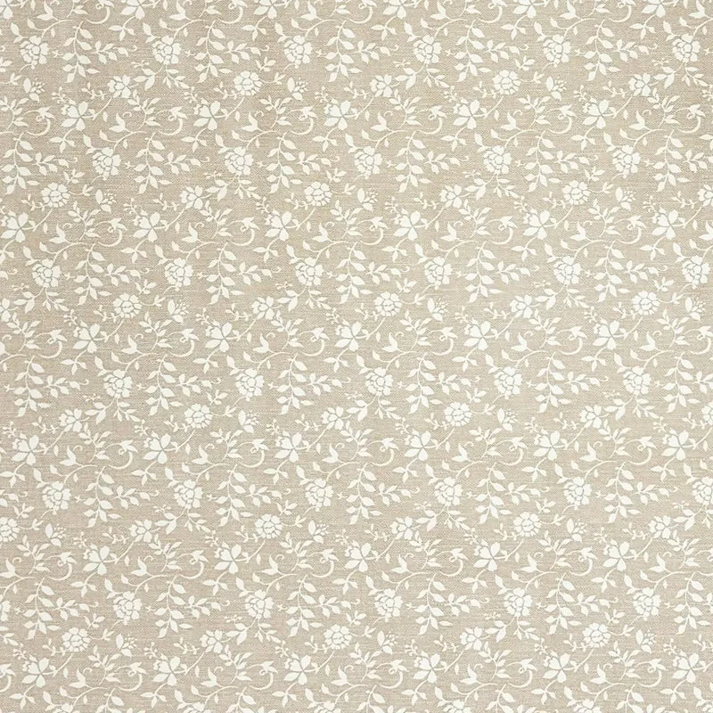 Wachstuch Tischdecke geprägt P1002-1 beige Leinenoptik Rosen Blumenranken eckig rund oval