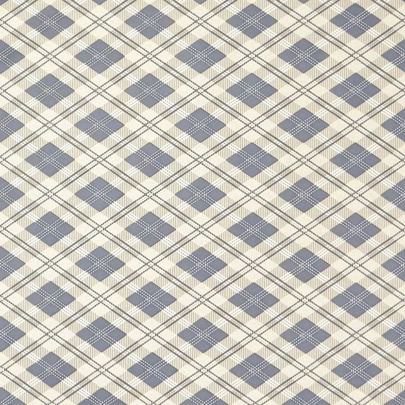 Wachstuch Tischdecke geprägt P1202-4 beige hellblau Raute Karo kariert eckig rund oval