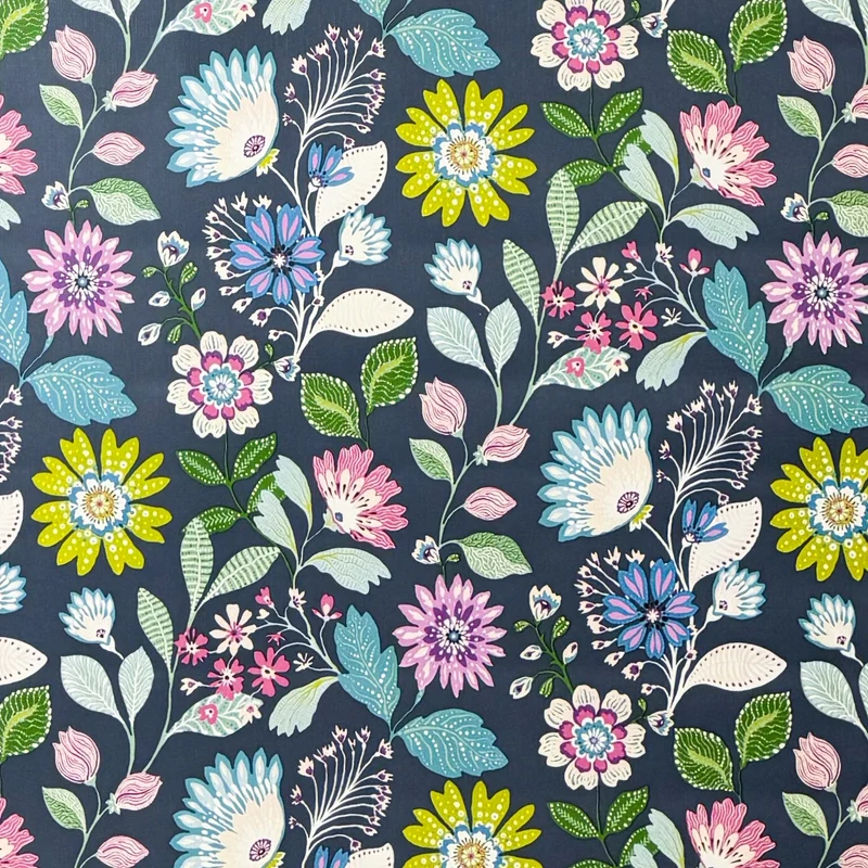 Wachstuch Tischdecke geprägt P8252-2 blau bunte Blumenwiese modern eckig rund oval