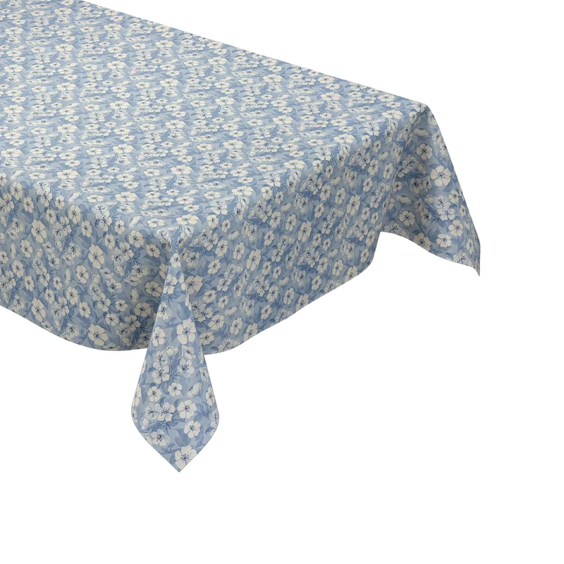 Wachstuch Tischdecke geprägt P1173-3 hellblau Kirschblüten Meterware eckig rund oval