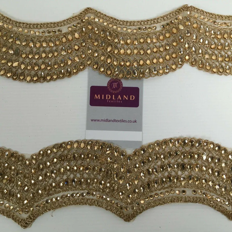 Gold Mixed Designs border sari-upholstery edging M1355