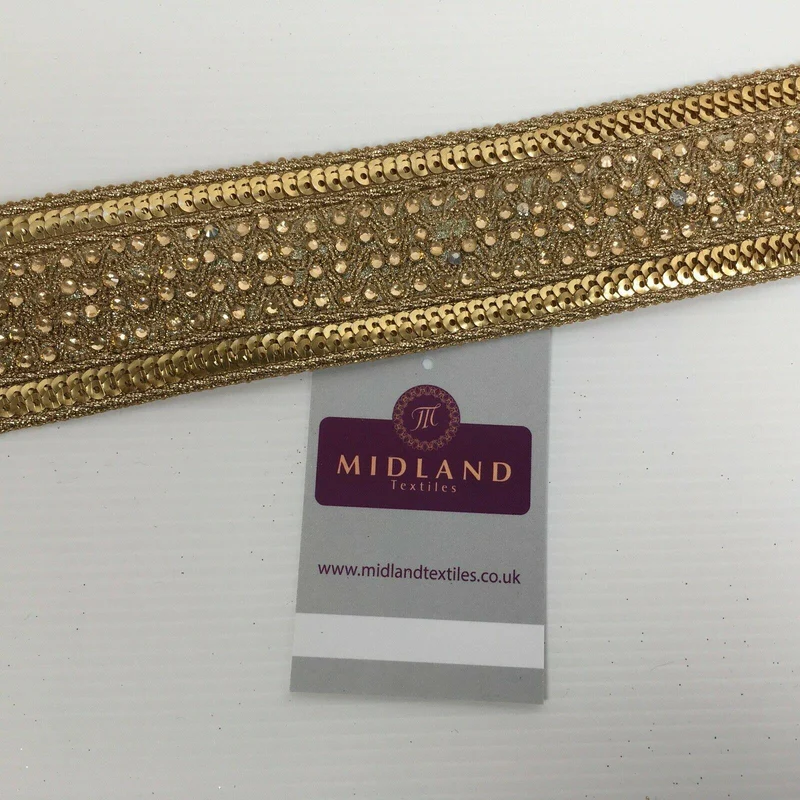 Gold Mixed Designs border sari-upholstery edging M1355