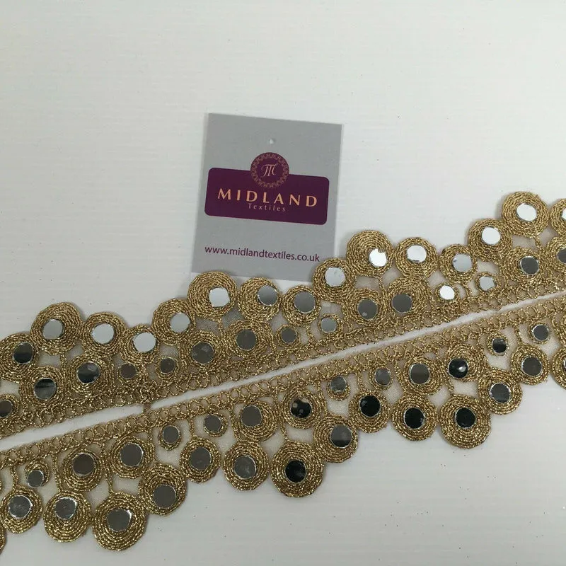 Gold Mixed Designs border sari-upholstery edging M1355