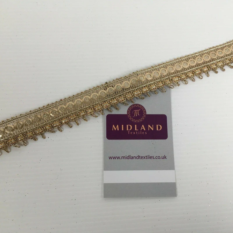 Gold Mixed Designs border sari-upholstery edging M1355