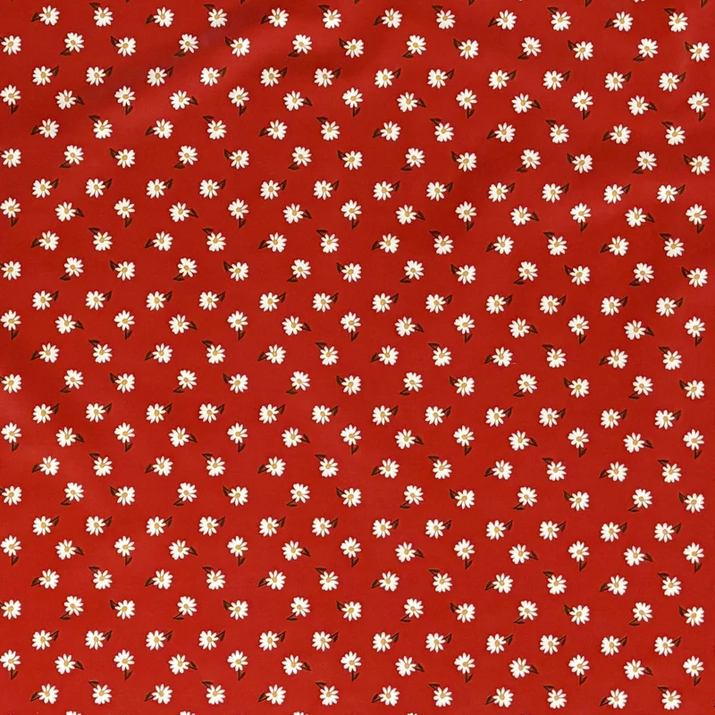 Wachstuch Tischdecke 01725-02 rot Gänseblümchen Frühjahr Blüten eckig rund oval