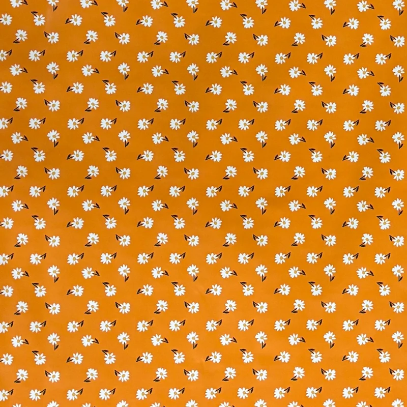 Wachstuch Tischdecke 01725-03 orange Gänseblümchen Frühjahr Blüten eckig rund oval
