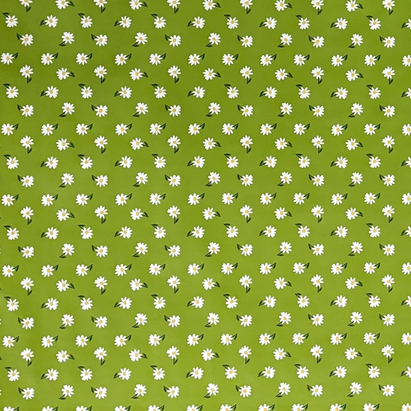Wachstuch Tischdecke 01725-04 grün Gänseblümchen Frühjahr Blüten eckig rund oval