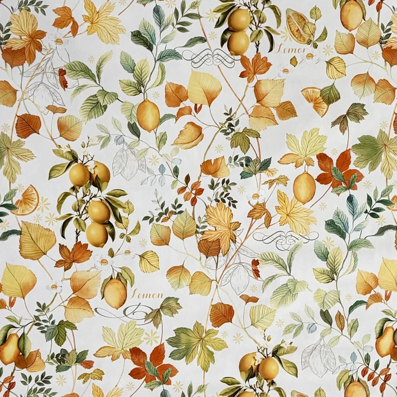 Wachstuch Tischdecke 01754-00 Laub Blätter Herbst Autumn Zitronen eckig rund oval