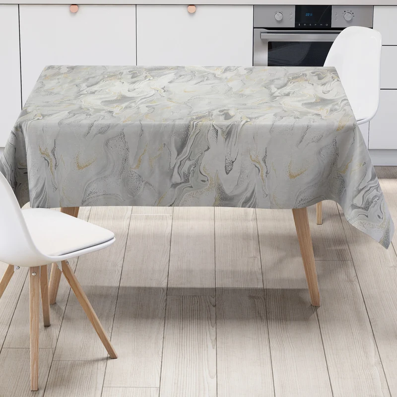 Wachstuch Tischdecke 06279-06 grau gold marmoriert Marmoroptik eckig rund oval