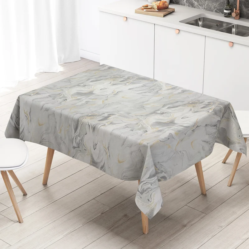 Wachstuch Tischdecke 06279-06 grau gold marmoriert Marmoroptik eckig rund oval
