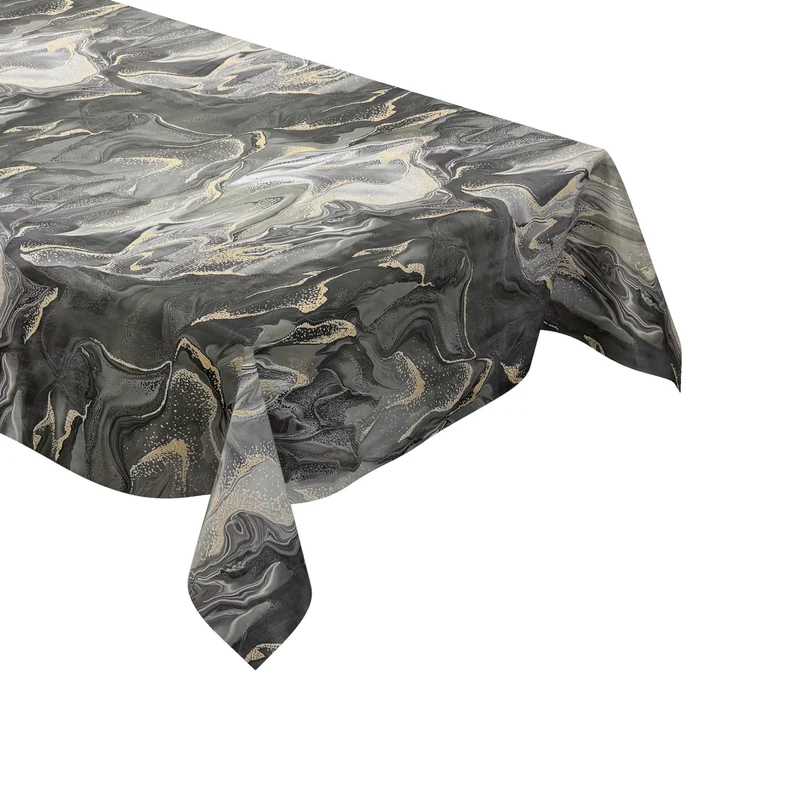 Wachstuch Tischdecke 06279-04 anthrazit marmoriert Marmoroptik eckig rund oval