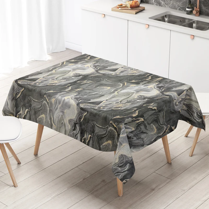 Wachstuch Tischdecke 06279-04 anthrazit marmoriert Marmoroptik eckig rund oval