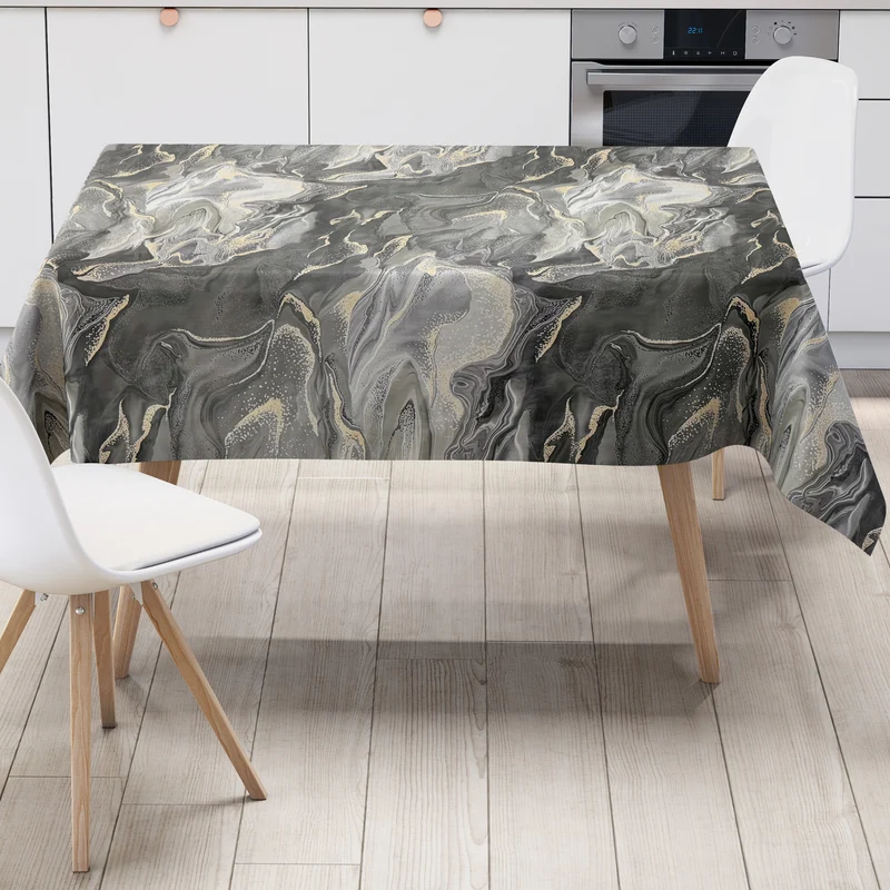Wachstuch Tischdecke 06279-04 anthrazit marmoriert Marmoroptik eckig rund oval