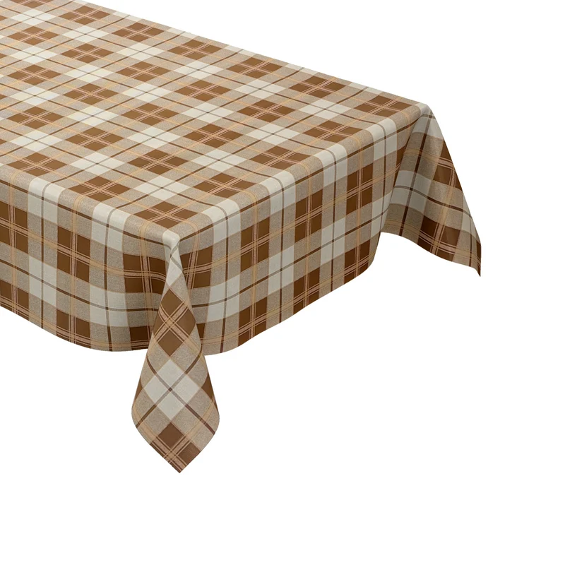 Wachstuch Tischdecke K109D braun beige kariert Karo eckig rund oval