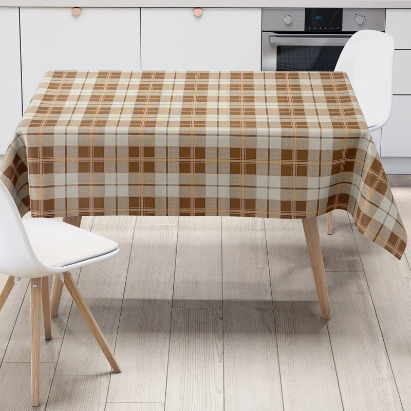 Wachstuch Tischdecke K109D braun beige kariert Karo eckig rund oval
