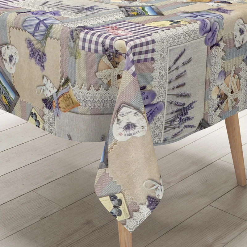 Wachstuch Tischdecke K208A lila Provence Lavendel Karo Strick eckig rund oval