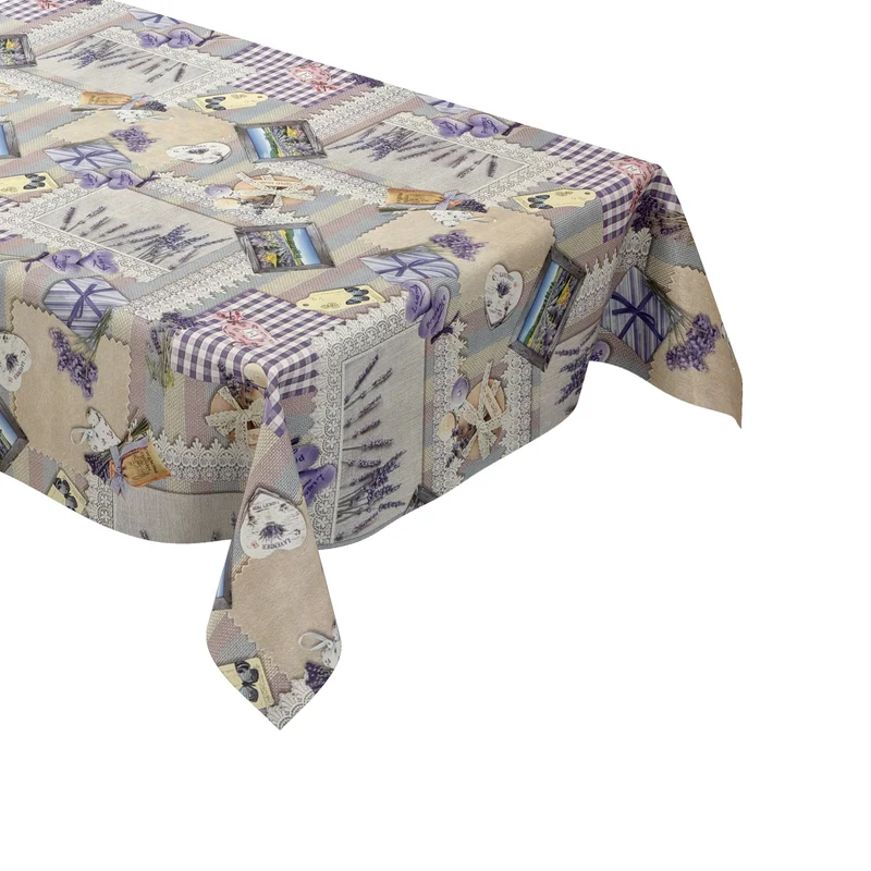 Wachstuch Tischdecke K208A lila Provence Lavendel Karo Strick eckig rund oval