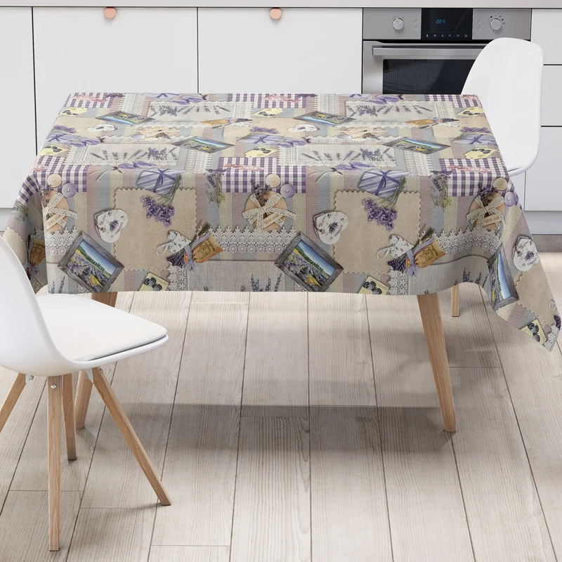 Wachstuch Tischdecke K208A lila Provence Lavendel Karo Strick eckig rund oval