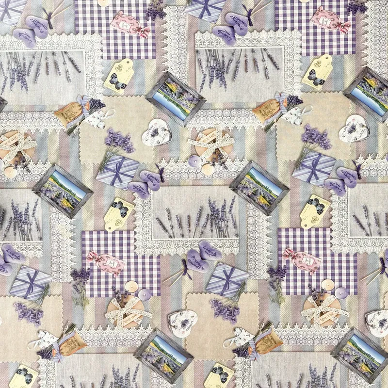 Wachstuch Tischdecke K208A lila Provence Lavendel Karo Strick eckig rund oval