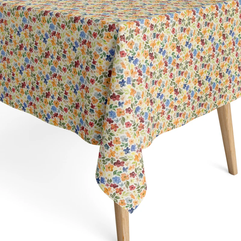 Jacquard Tischdecke beschichtete Baumwolle 160 cm Breite DP547 Primeln Blumen eckig rund oval
