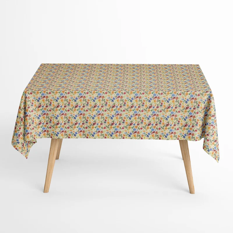 Jacquard Tischdecke beschichtete Baumwolle 160 cm Breite DP547 Primeln Blumen eckig rund oval