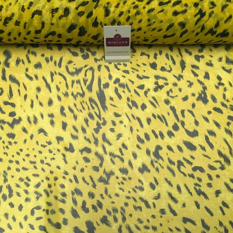 Tiger Gold Animal Printed Crepe chiffon Dress Fabric 150 cm MK1190-29 Mtex