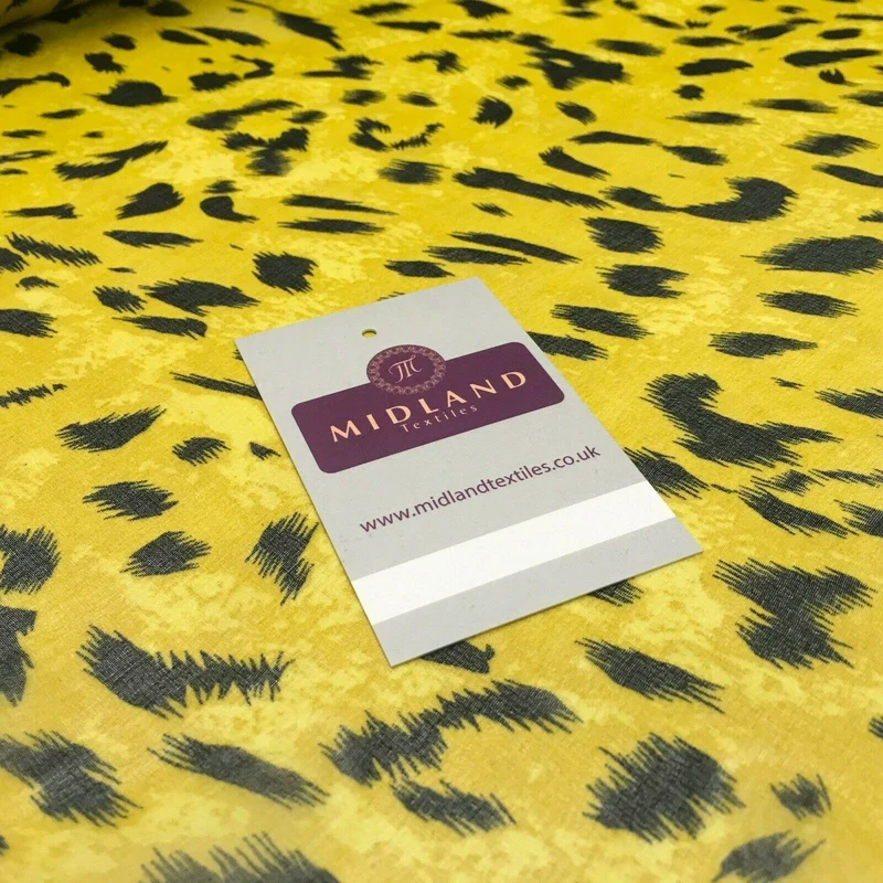 Tiger Gold Animal Printed Crepe chiffon Dress Fabric 150 cm MK1190-29 Mtex