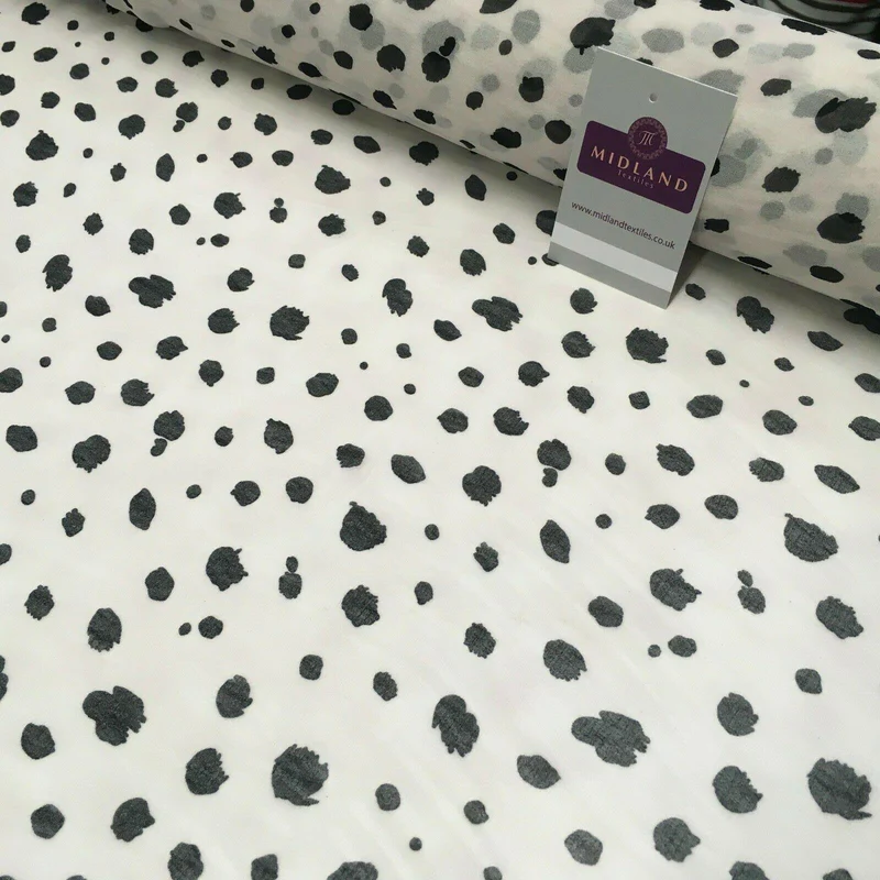 Skin Pale Printed Crepe chiffon Dress Fabric 150 cm Wide MK1190-13 Mtex