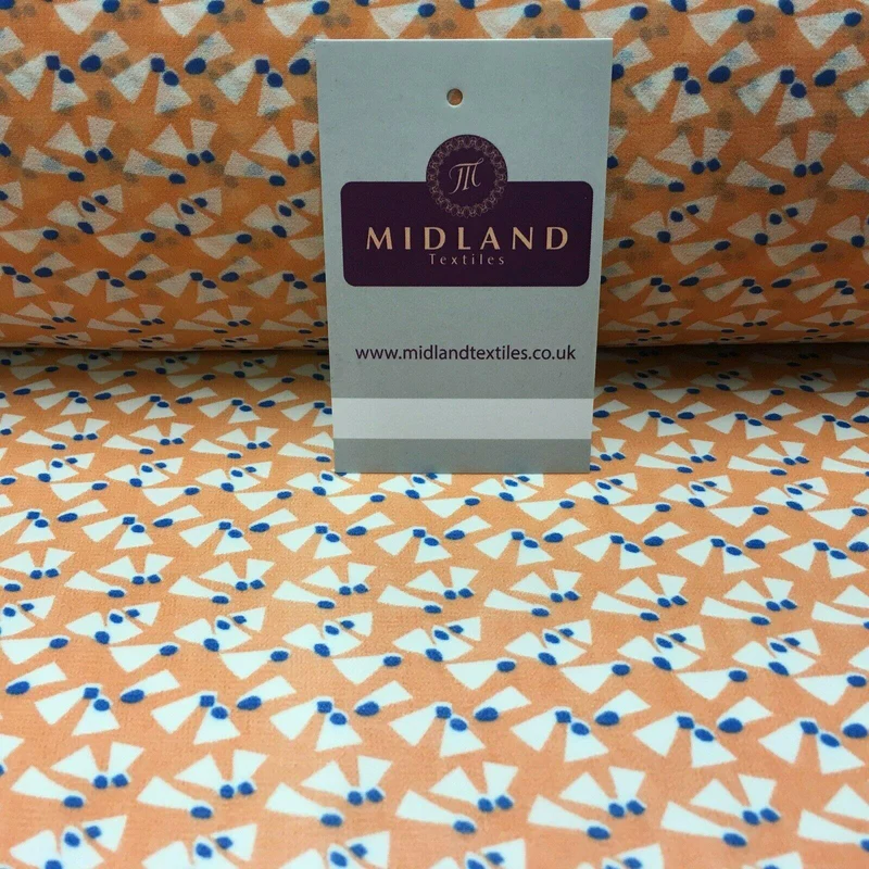 Salmon Printed Crepe chiffon Dress Fabric 150 cm Wide MK1190-15 Mtex