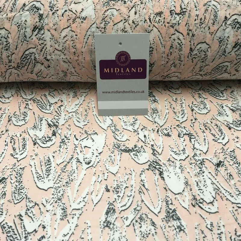 Pale Pink Printed Crepe chiffon Dress Fabric 150 cm MK1190-27