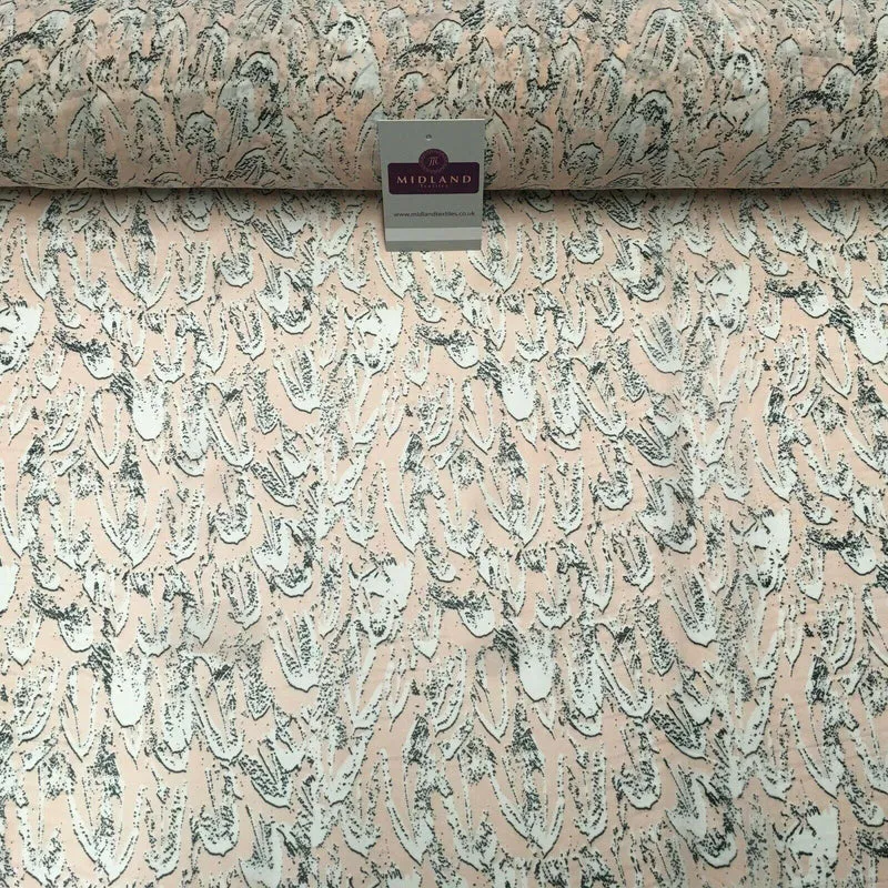Pale Pink Printed Crepe chiffon Dress Fabric 150 cm MK1190-27