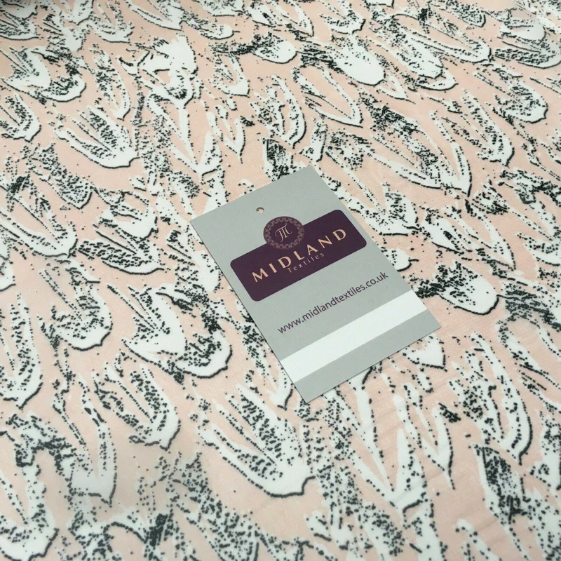 Pale Pink Printed Crepe chiffon Dress Fabric 150 cm MK1190-27