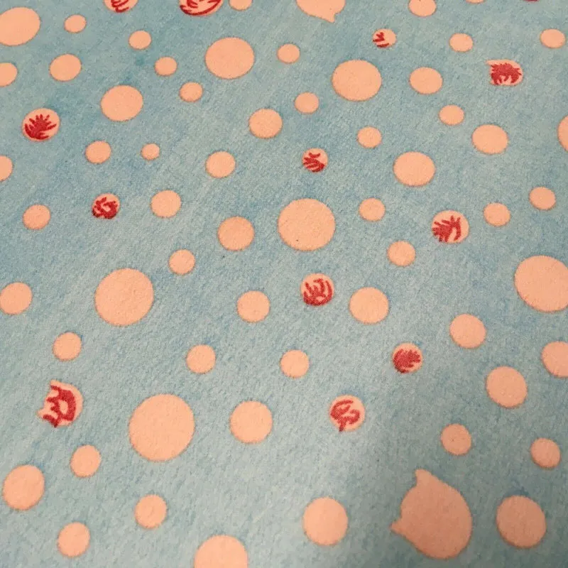 Turquoise Spotted Printed Crepe chiffon Dress Fabric 150 cm Wide MK1190-17 Mtex