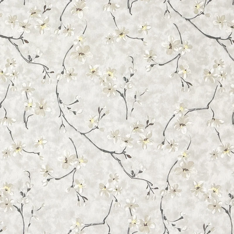 Jacquard Tischdecke aus beschichteter Baumwolle mit Fleckenschutz MURAKAMI grau Kirschblüte eckig rund oval