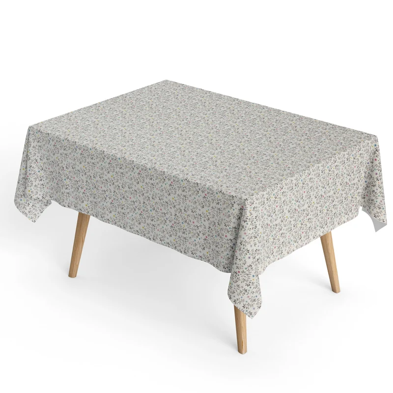 Jacquard Tischdecke aus beschichteter Baumwolle mit Fleckenschutz DG123 Blumenranken eckig rund oval