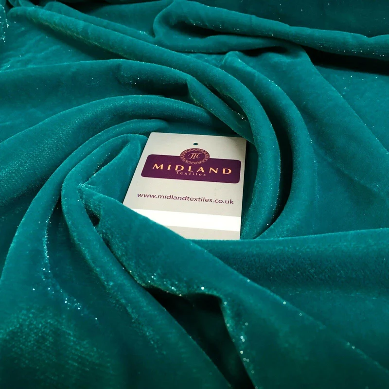 Jade Shimmer speckle Micro velvet dress fabric 110cm ME817-2 Mtex