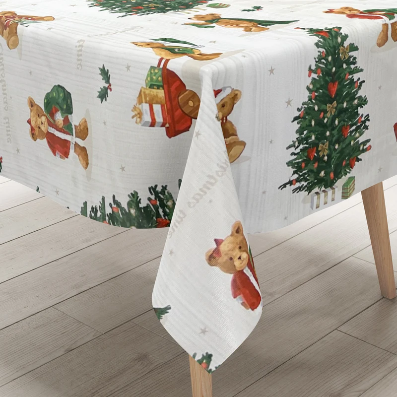 Wachstuch Rolle Weihnachten C141531 Teddybär Tannenbaum Rollenware