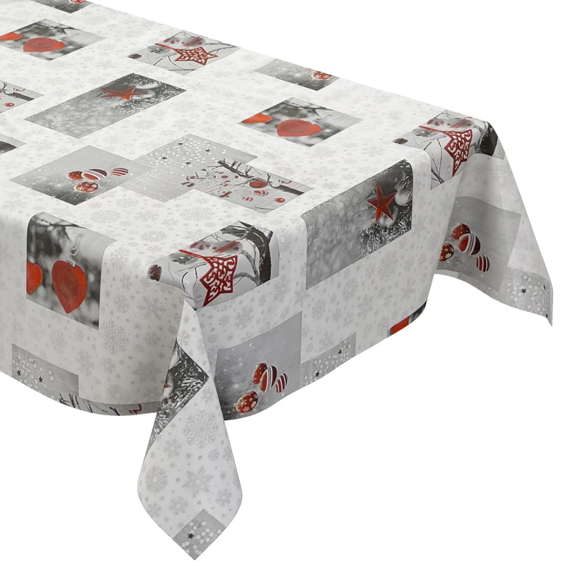 Wachstuch Rolle Weihnachten C141251 Schneeflocke Kugeln Deluxe Rollenware