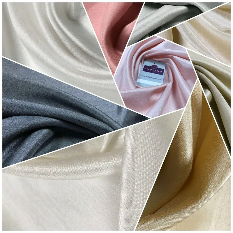 Plain Shantung Satin Backed Dupion Faux Silk Dress Fabric 147 cm MD1293 Mtex