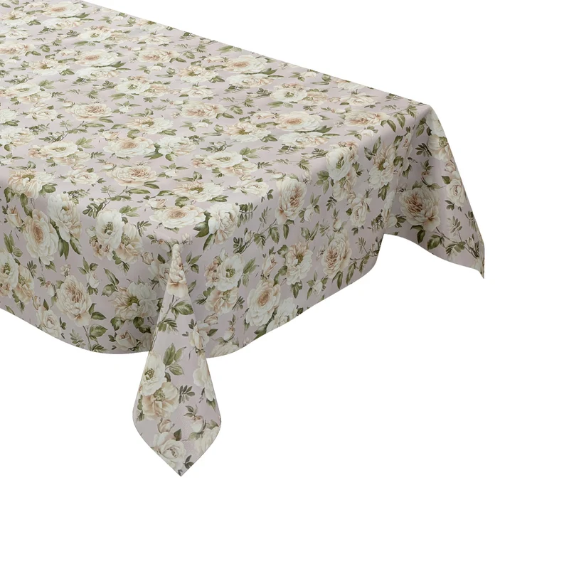 Wachstuch Tischdecke K124C altrosa Rosen Blüten Blumen eckig rund oval