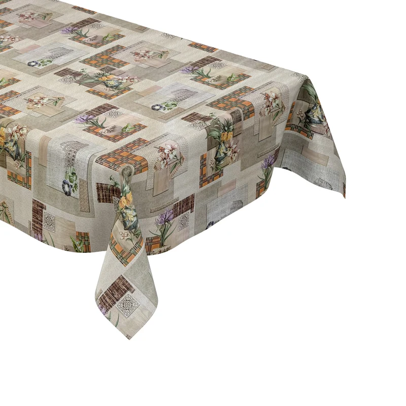 Wachstuch Tischdecke 192A Kolosseum Blumen Patchwork eckig rund oval