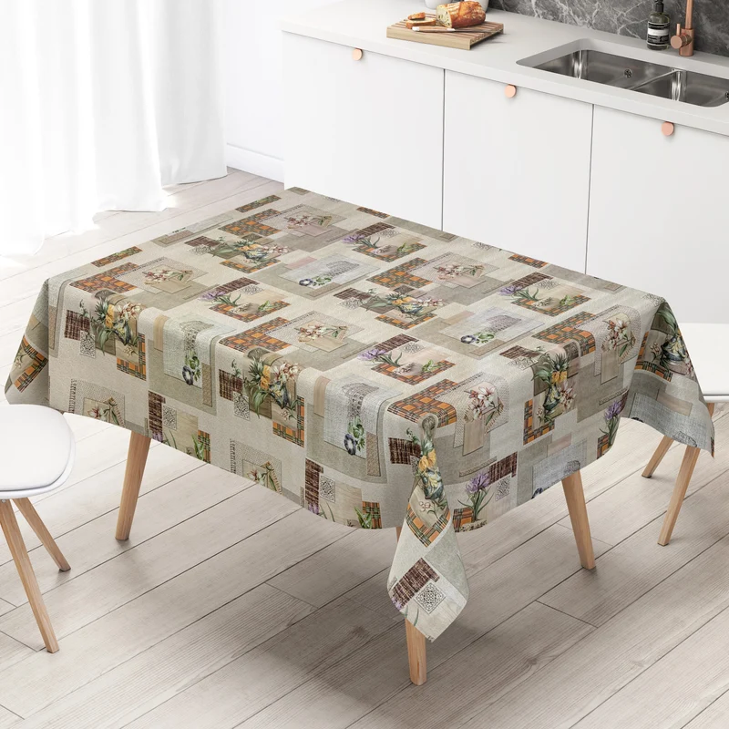 Wachstuch Tischdecke 192A Kolosseum Blumen Patchwork eckig rund oval