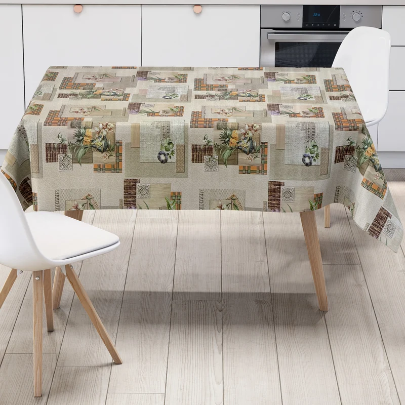 Wachstuch Tischdecke 192A Kolosseum Blumen Patchwork eckig rund oval