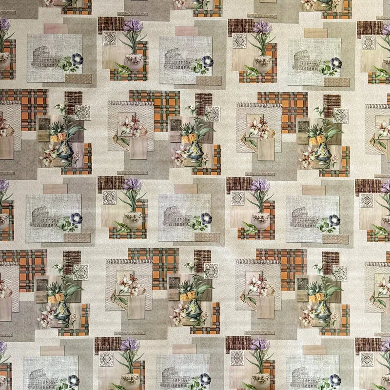 Wachstuch Tischdecke 192A Kolosseum Blumen Patchwork eckig rund oval